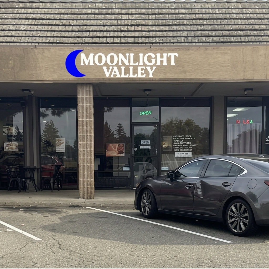 The Moonlight Valley storefront on Granite Drive in Rocklin